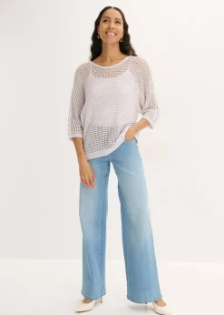 Mujer bonprix bonprix Jersey de punto ajour de mezcla de viscosa