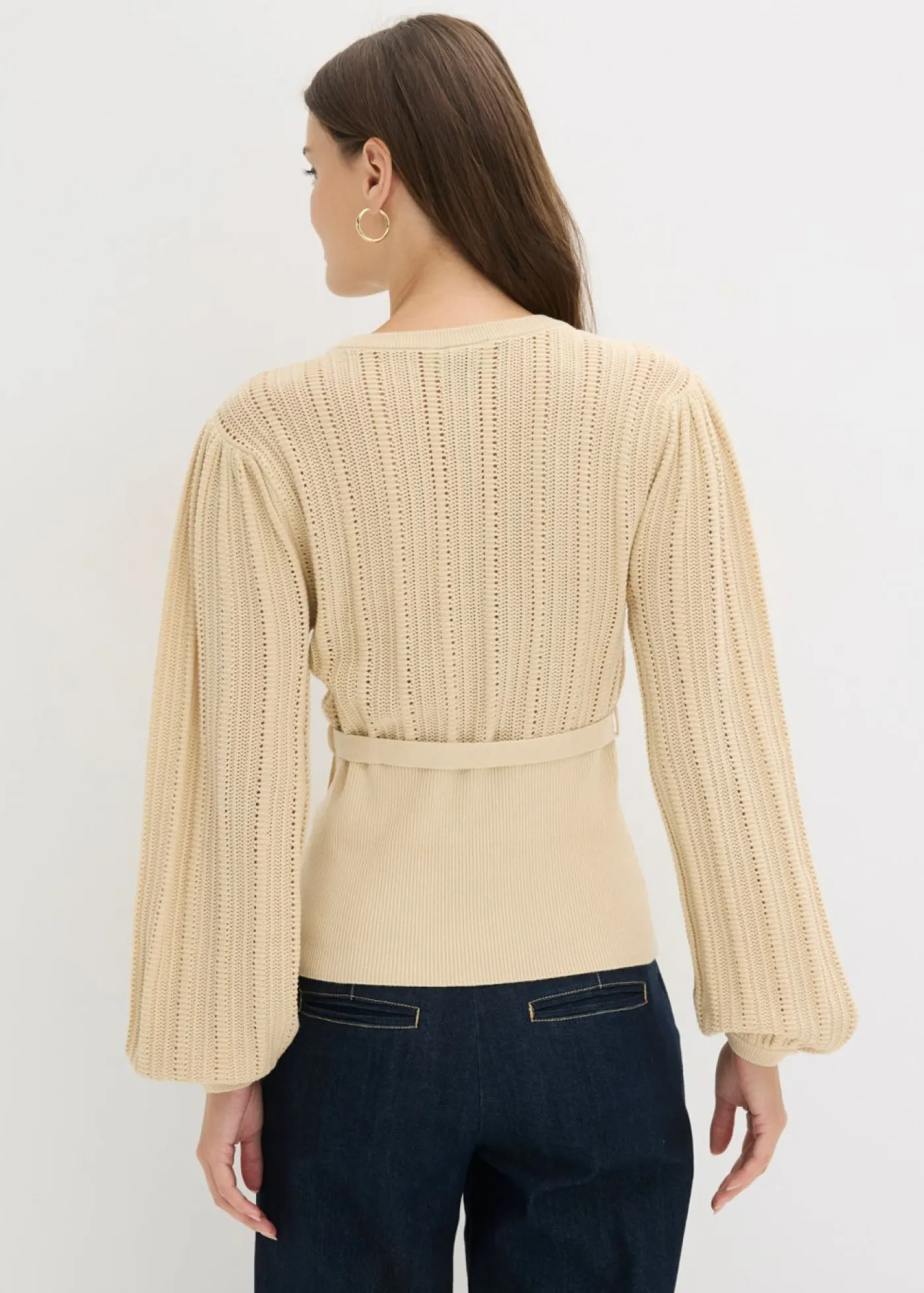 Mujer bonprix bonprix Jersey de punto ajour en mezcla de algodón