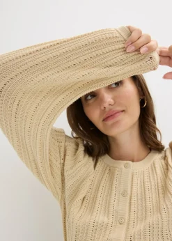 Mujer bonprix bonprix Jersey de punto ajour en mezcla de algodón