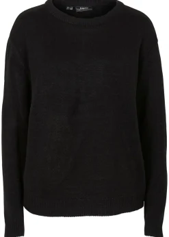 bonprix bonprix Básicos|Jerséis>Jersey de punto con cuello redondo Negro