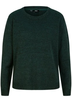 Mujer bonprix bonprix Jersey de punto con cuello redondo jaspeado