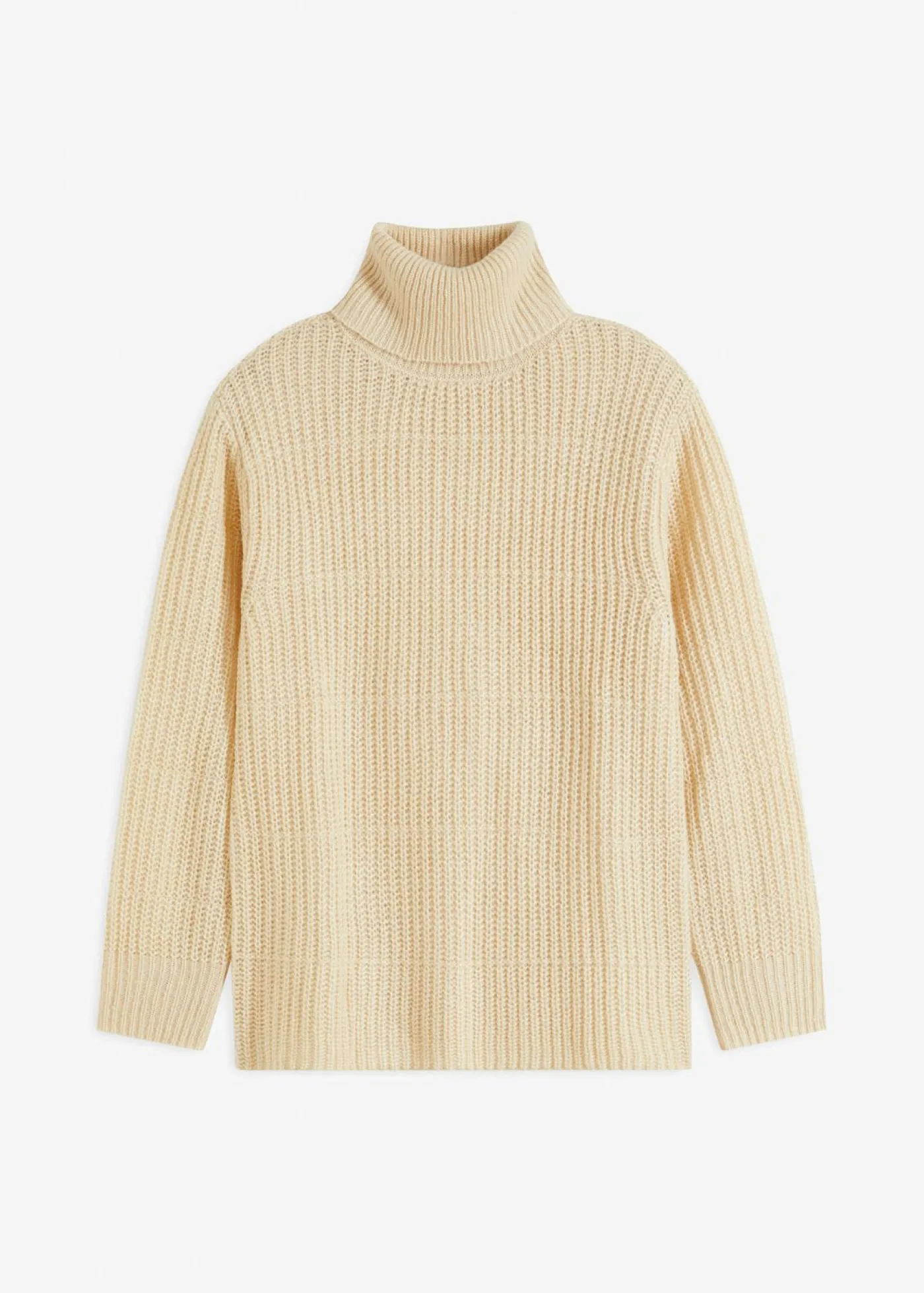 bonprix bonprix Jerséis|Ropa De Punto>Jersey de punto con cuello vuelto gris guijarro