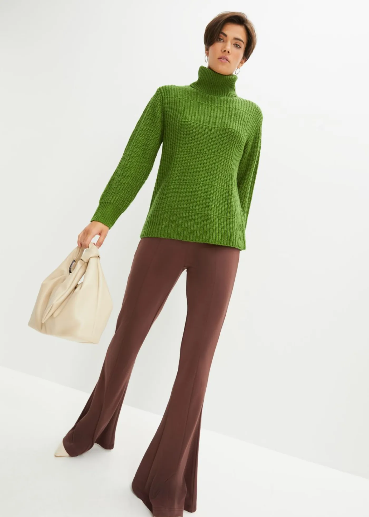 Mujer bonprix bonprix Jersey de punto con cuello vuelto