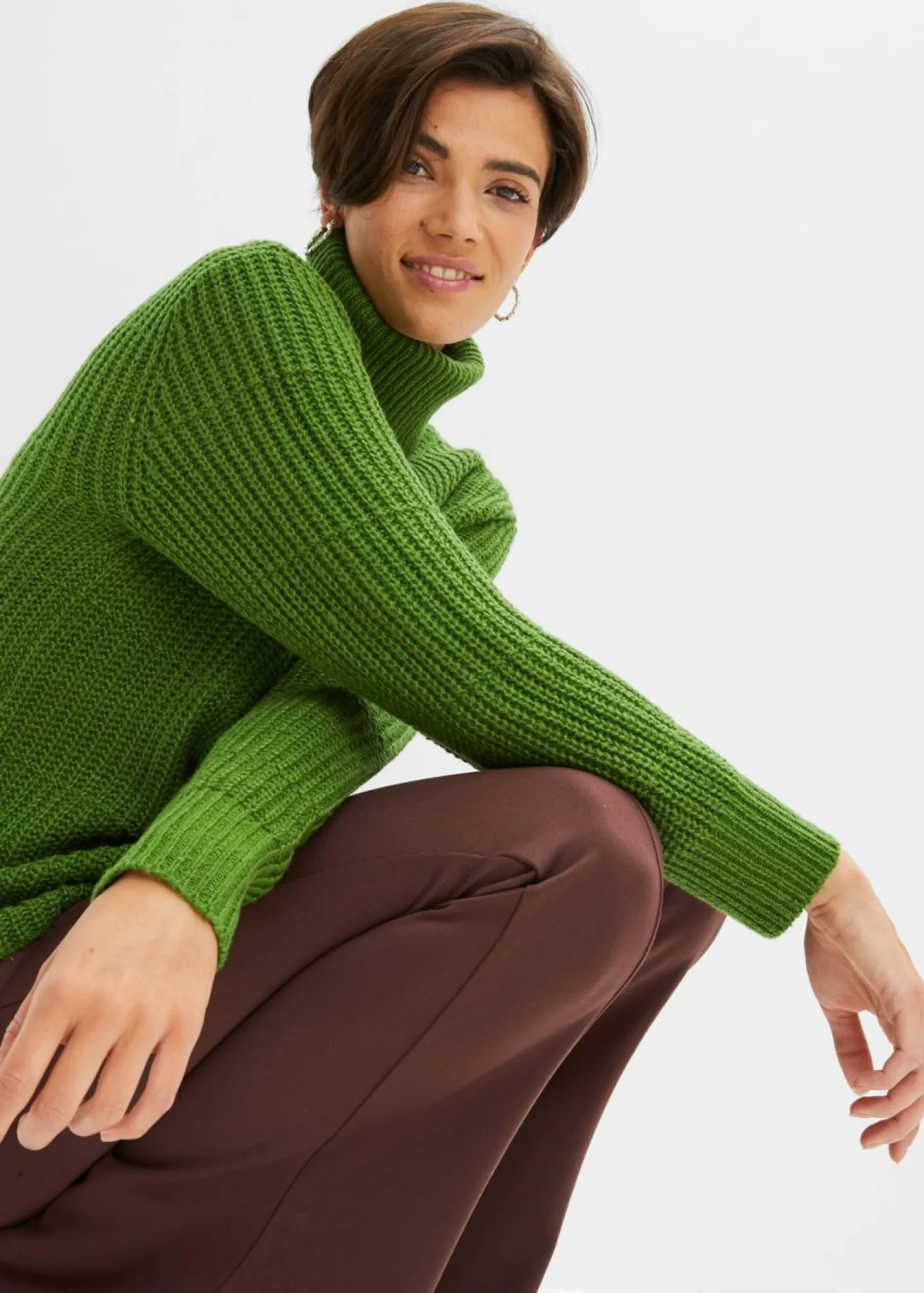 Mujer bonprix bonprix Jersey de punto con cuello vuelto