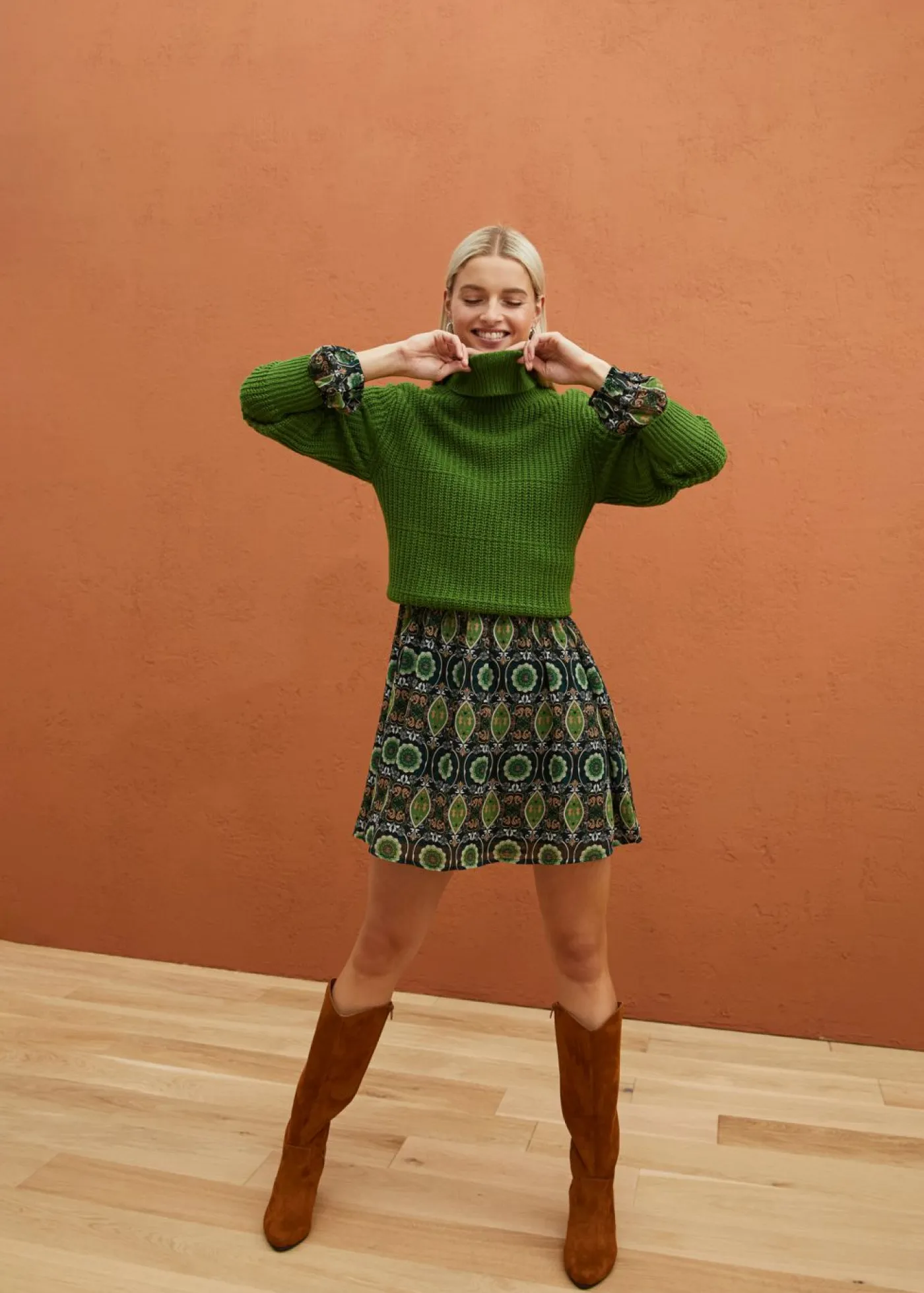 Mujer bonprix bonprix Jersey de punto con cuello vuelto