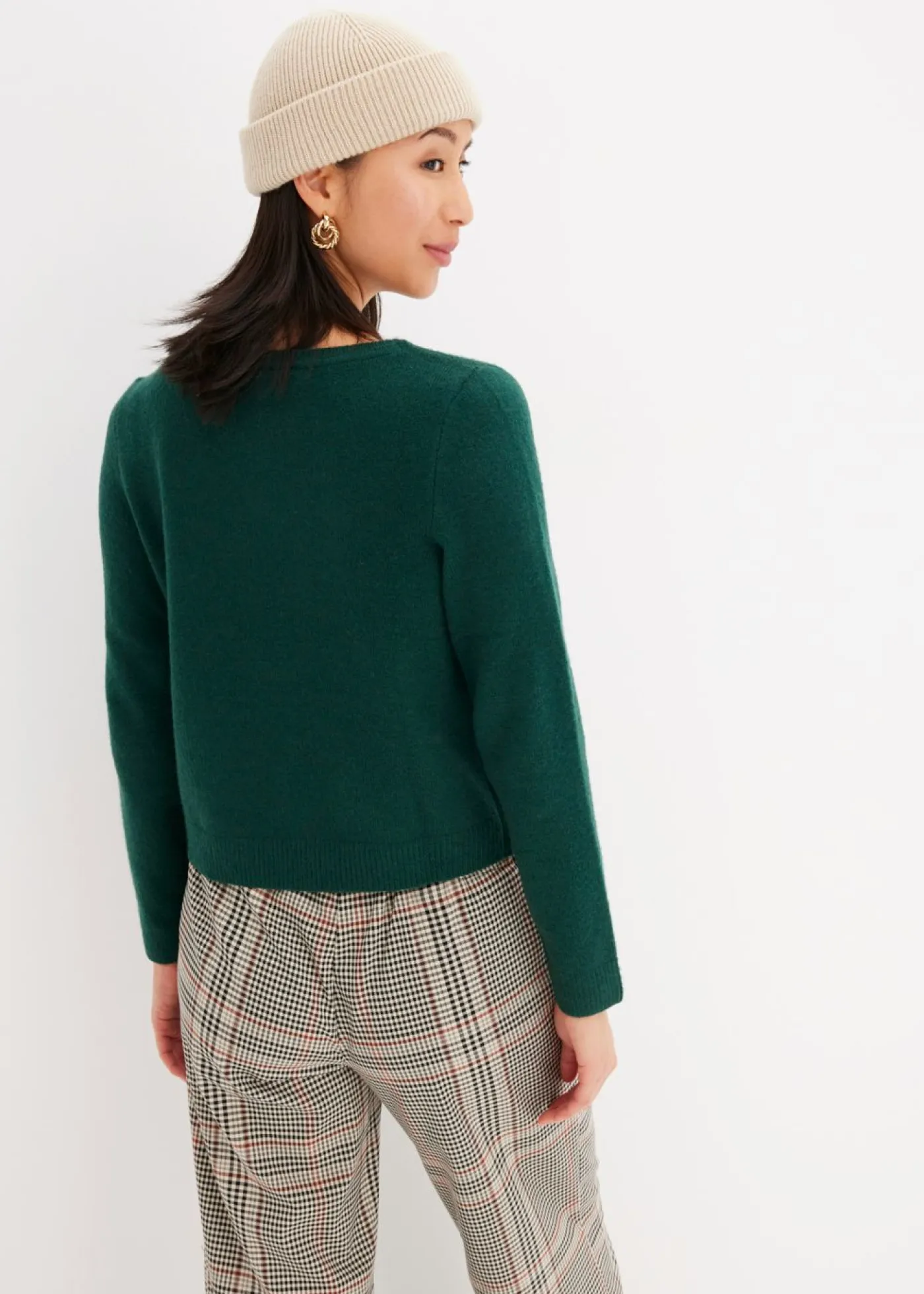 bonprix bonprix Jerséis|Ropa De Punto>Jersey de punto con escote barco Verde bosque