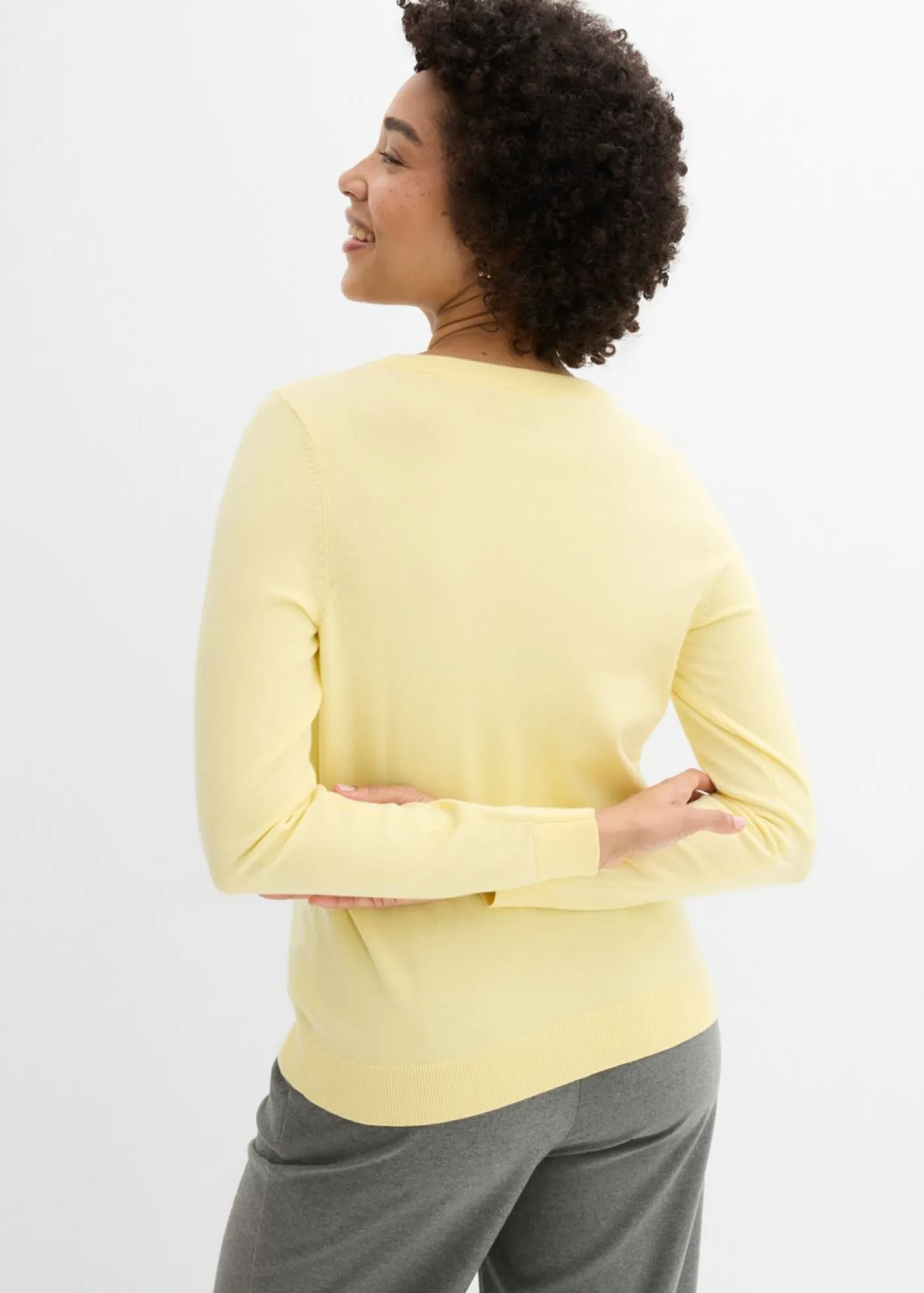 bonprix bonprix Básicos|Jerséis>Jersey de punto fino Amarillo claro