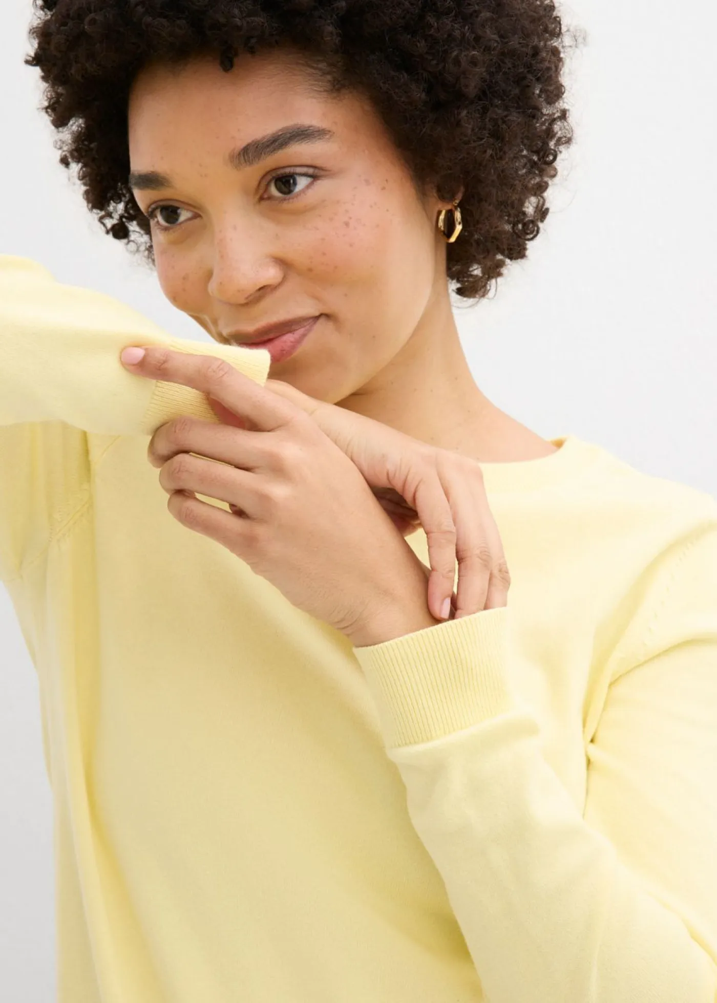 bonprix bonprix Básicos|Jerséis>Jersey de punto fino Amarillo claro