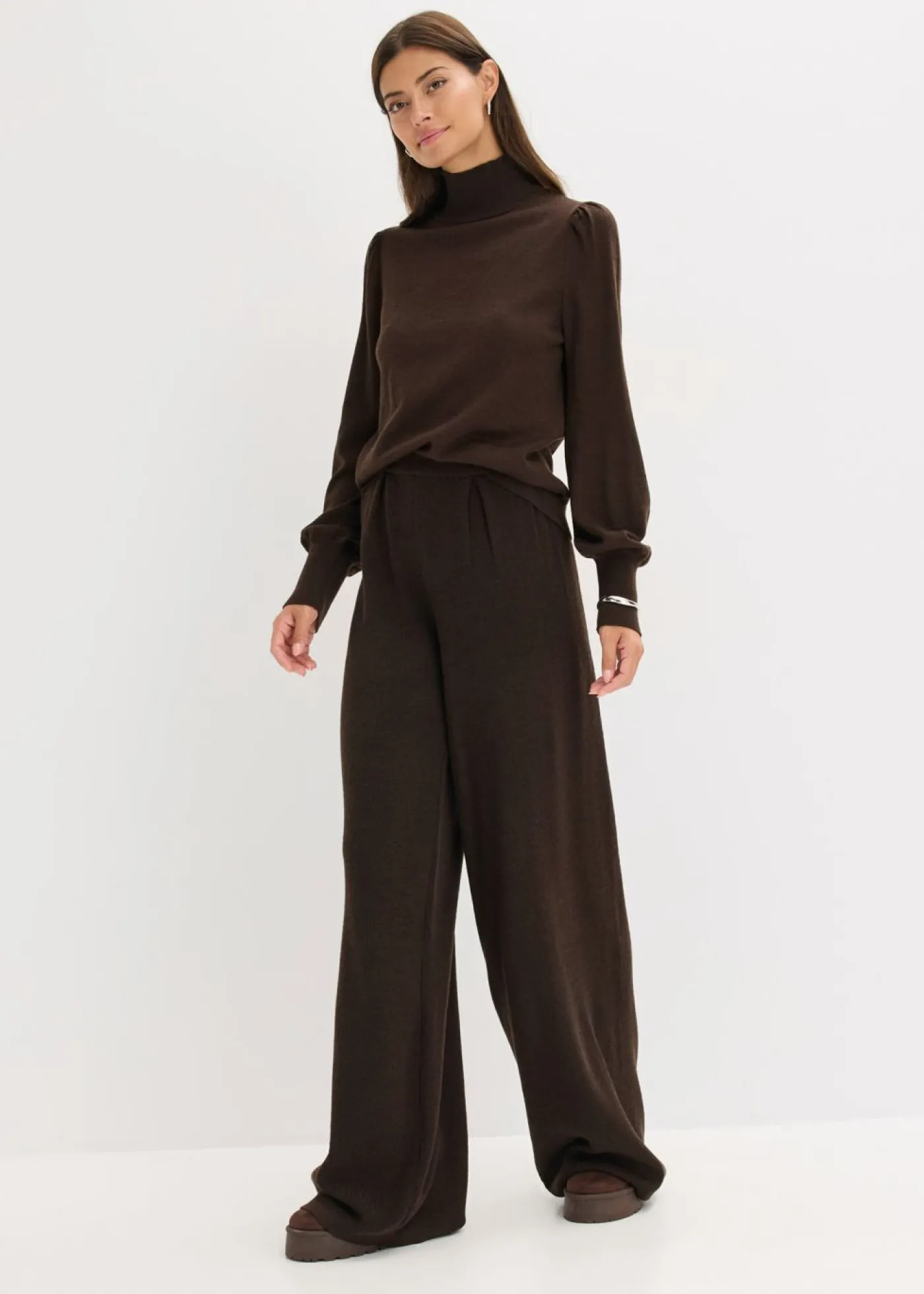 bonprix bonprix Jerséis|Ropa De Punto>Jersey de punto fino marrón oscuro moteado