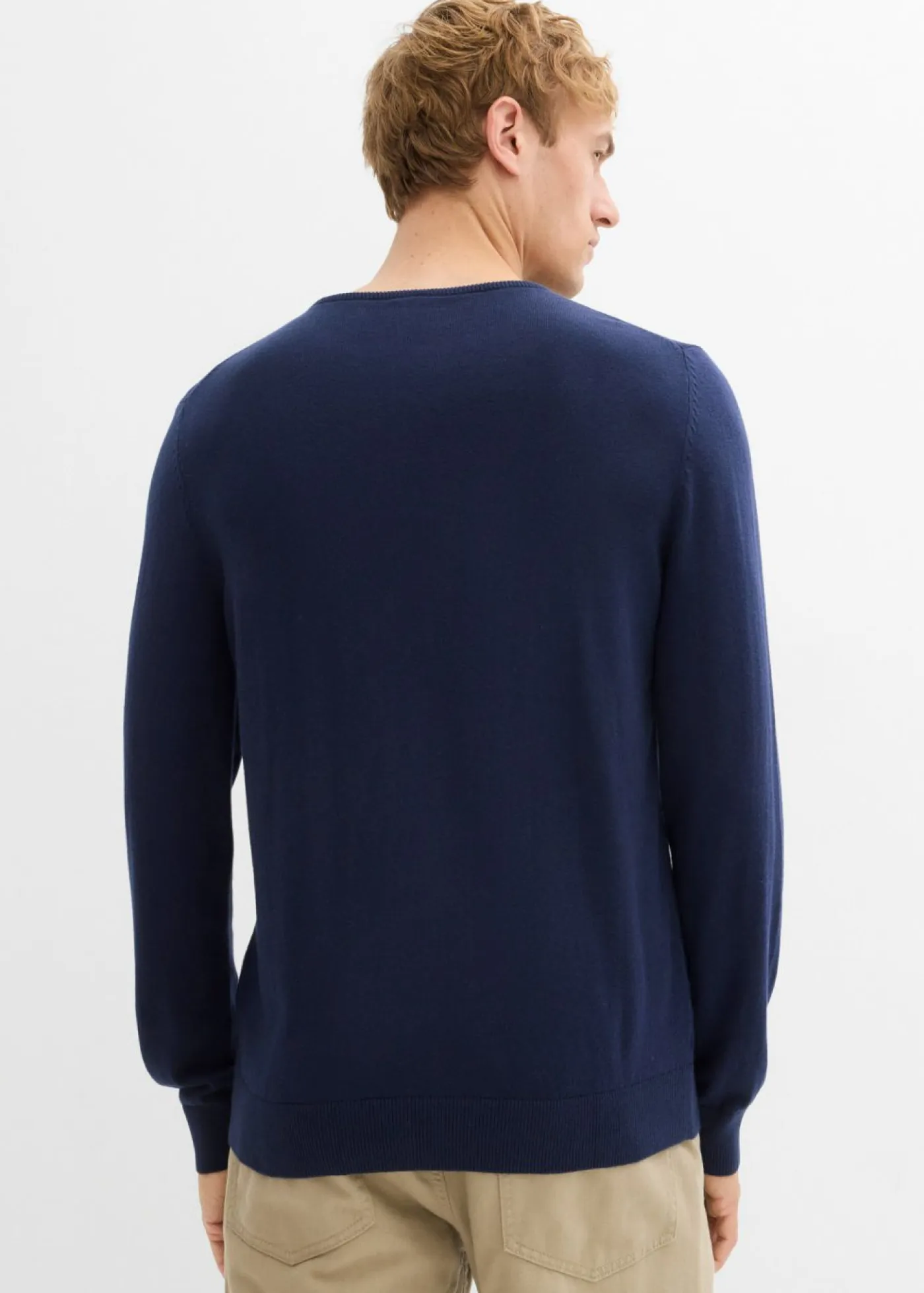 bonprix bonprix Jerséis Y Cárdigans>Jersey de punto fino con lana merina de calidad Azul marino