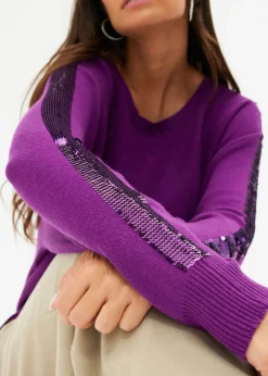 Mujer bonprix bonprix Jersey de punto fino con lentejuelas