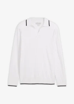 bonprix bonprix Jerséis Y Cárdigans>Jersey de punto fino con detalles en contraste Blanco lana