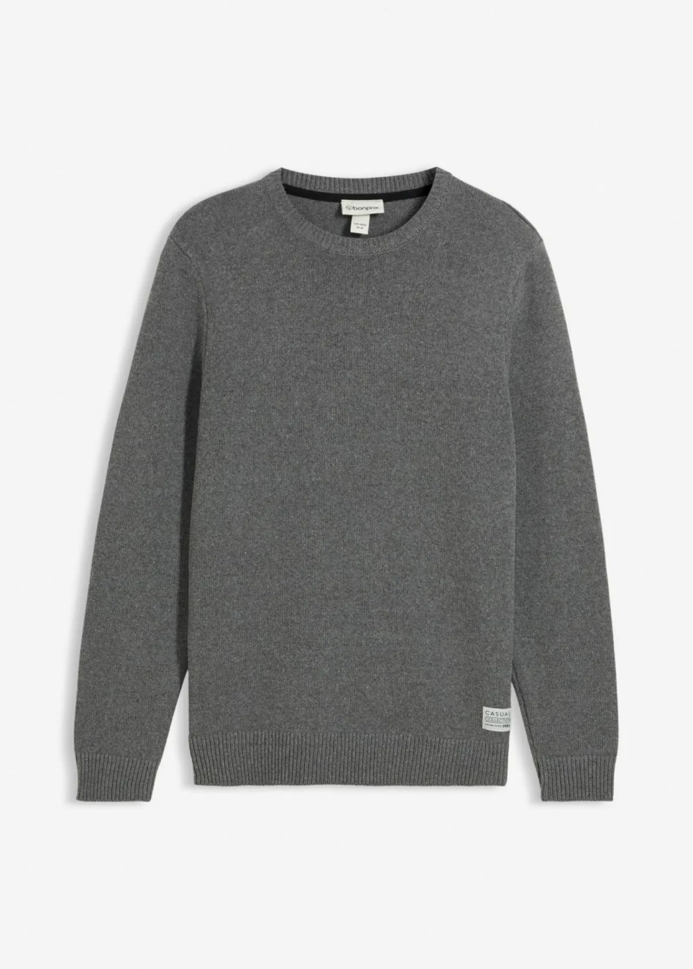 bonprix bonprix Básicos En Rebajas|Jerséis Y Cárdigans>Jersey de punto fino con algodón reciclado Gris jaspeado