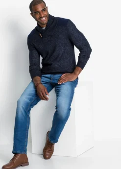 Hombre bonprix bonprix Jersey de punto fino con cuello tipo chal