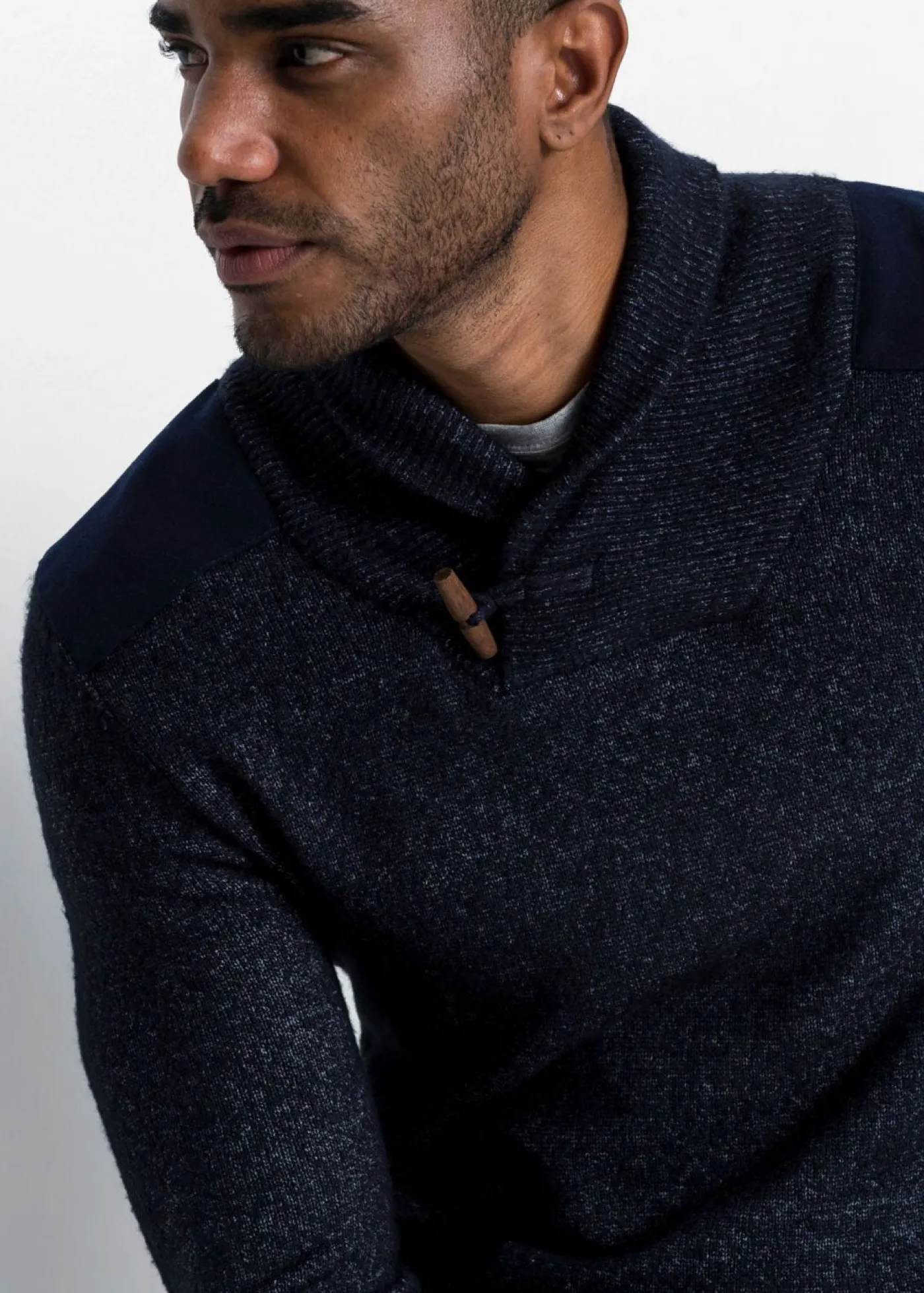 Hombre bonprix bonprix Jersey de punto fino con cuello tipo chal