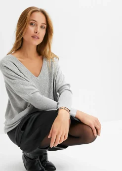 Mujer bonprix bonprix Jersey de punto fino con aplicación de piedras brillantes