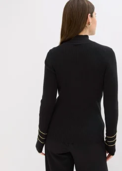 Mujer bonprix bonprix Jersey de punto fino con cadenas doradas