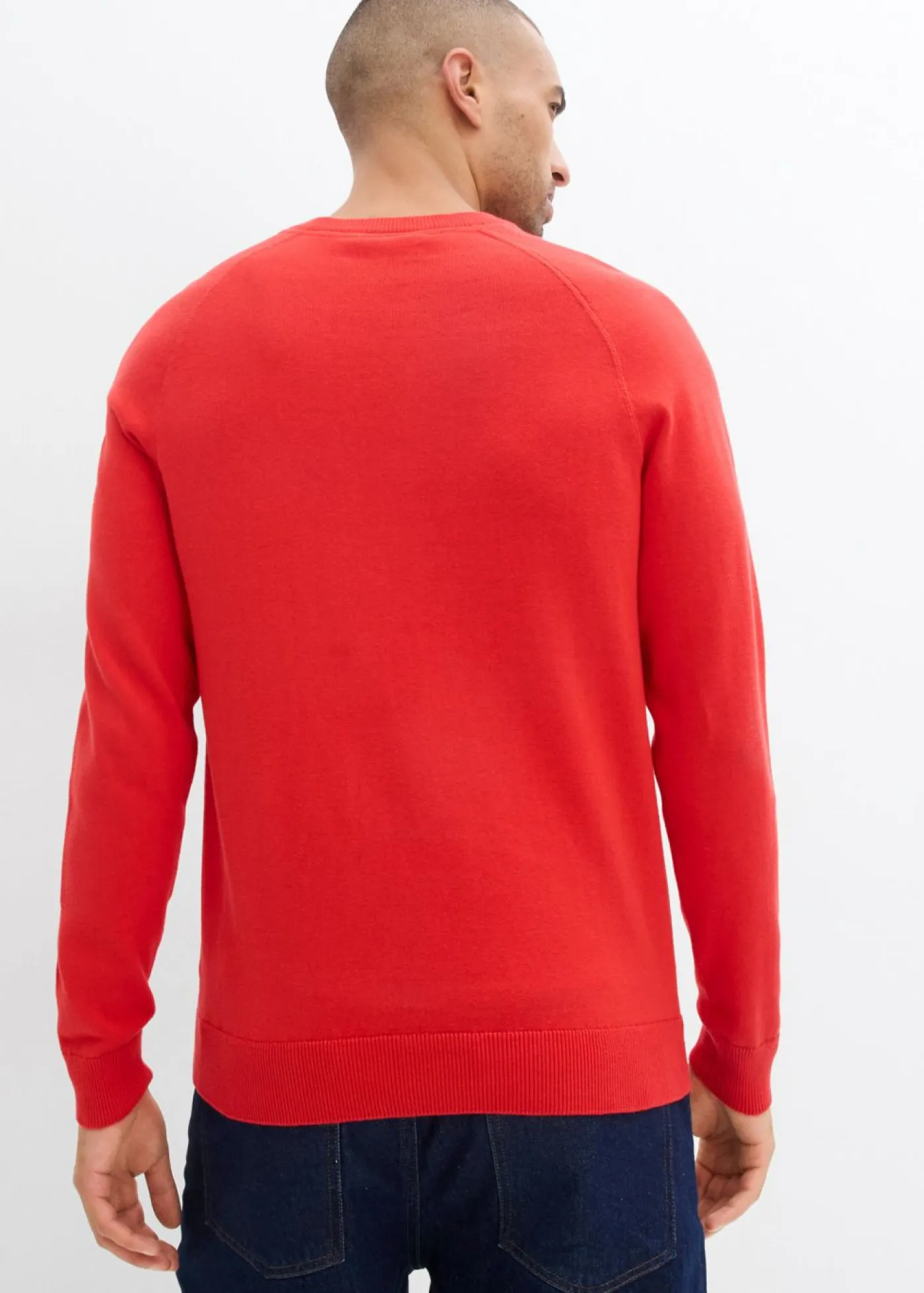 bonprix bonprix Básicos En Rebajas|Jerséis Y Cárdigans>Jersey de punto fino de algodón puro (2 unidades) azul marino+fresa