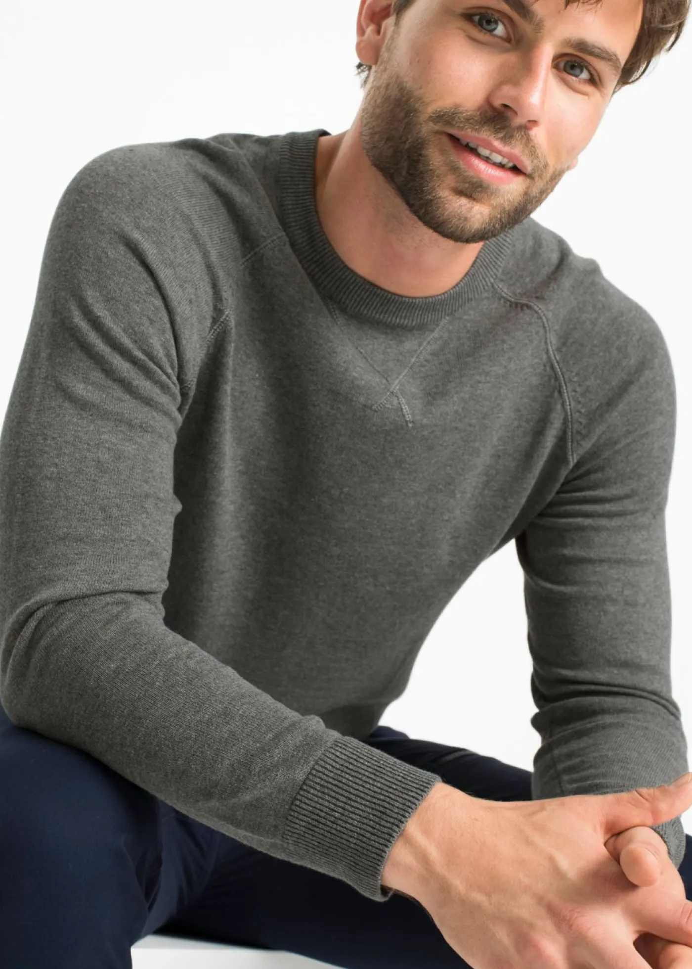 Hombre bonprix bonprix Jersey de punto fino de algodón puro (2 unidades)