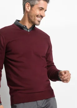 Hombre bonprix bonprix Jersey de punto fino de mezcla de algodón suave