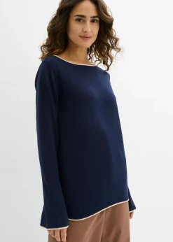 Mujer bonprix bonprix Jersey de punto fino de mezcla de algodón