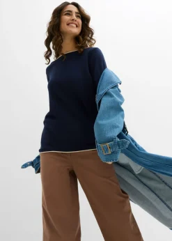 Mujer bonprix bonprix Jersey de punto fino de mezcla de algodón