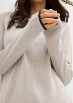 Mujer bonprix bonprix Jersey de punto fino de mezcla de algodón