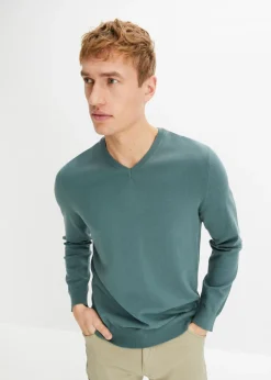 Hombre bonprix bonprix Jersey de punto fino de mezcla de algodón suave