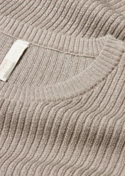 bonprix bonprix Jerséis|Ropa De Punto>Jersey de punto fino de mezcla de viscosa suave plata/piedra natural