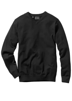 bonprix bonprix Básicos En Rebajas|Jerséis Y Cárdigans>Jersey de punto fino de mezcla de algodón suave Negro