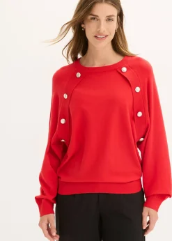 bonprix bonprix Jerséis|Ropa De Punto>Jersey de punto fino de mezcla de viscosa fluida Rojo salsa