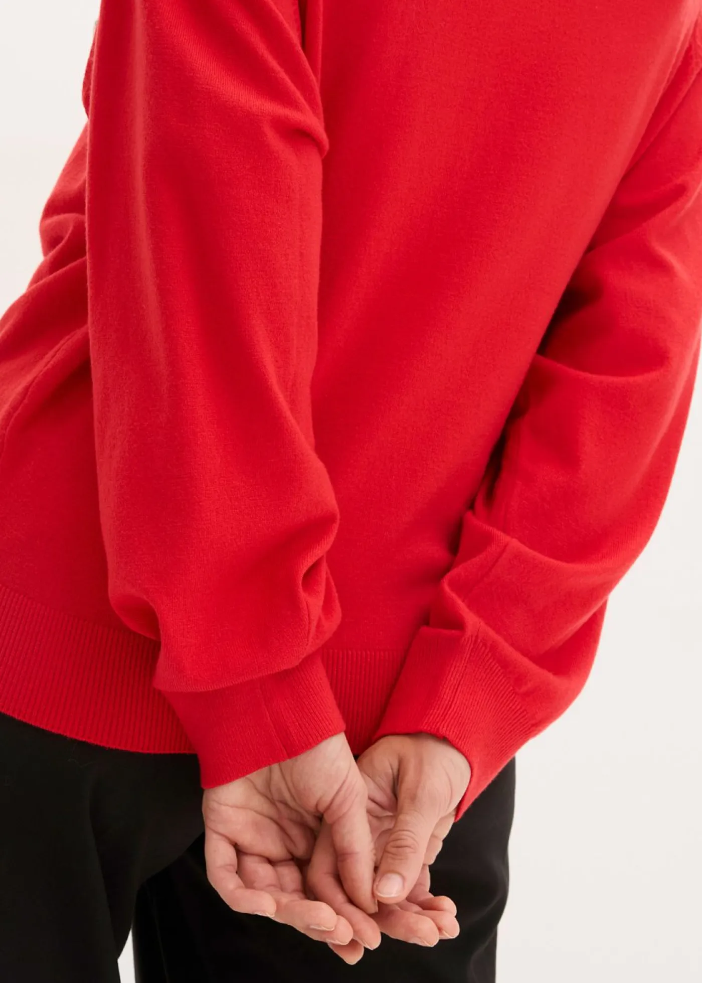 bonprix bonprix Jerséis|Ropa De Punto>Jersey de punto fino de mezcla de viscosa fluida Rojo salsa