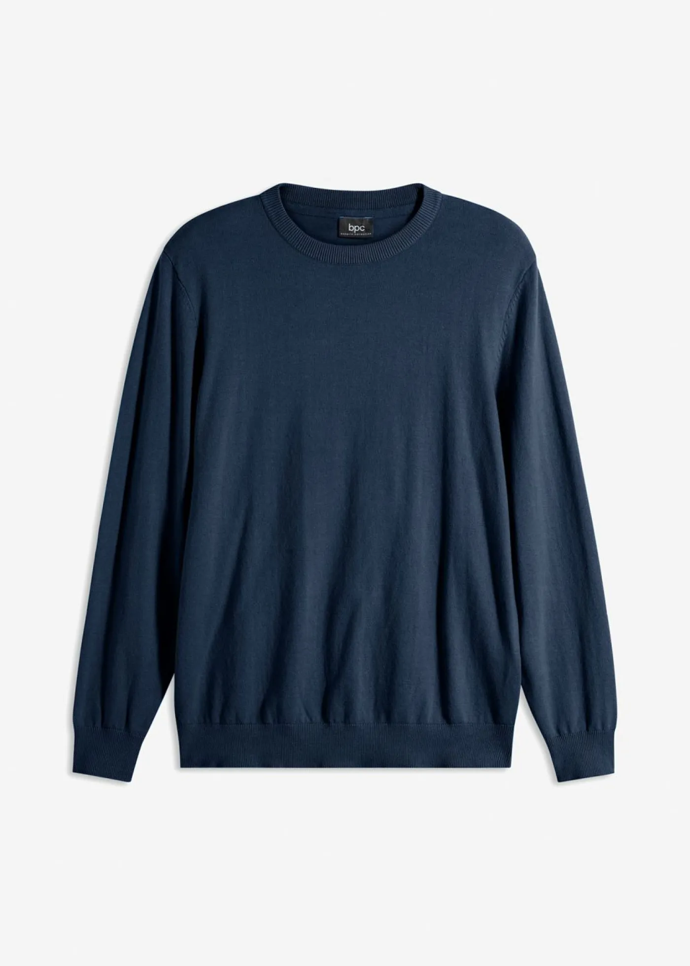 bonprix bonprix Básicos En Rebajas|Jerséis Y Cárdigans>Jersey de punto fino de suave mezcla de algodón Azul marino