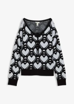 Mujer bonprix bonprix Jersey de punto fino en jacquard