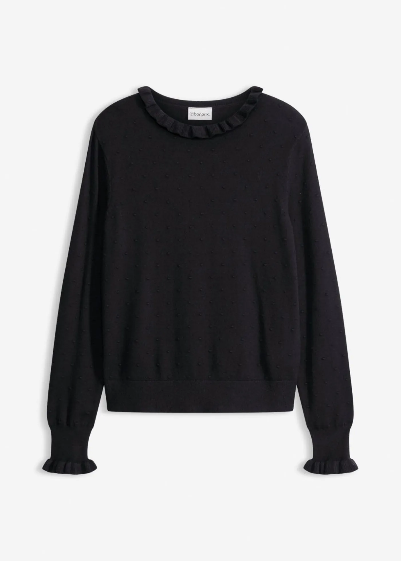 bonprix bonprix Jerséis|Ropa De Punto>Jersey de punto fino en mezcla de viscosa Negro