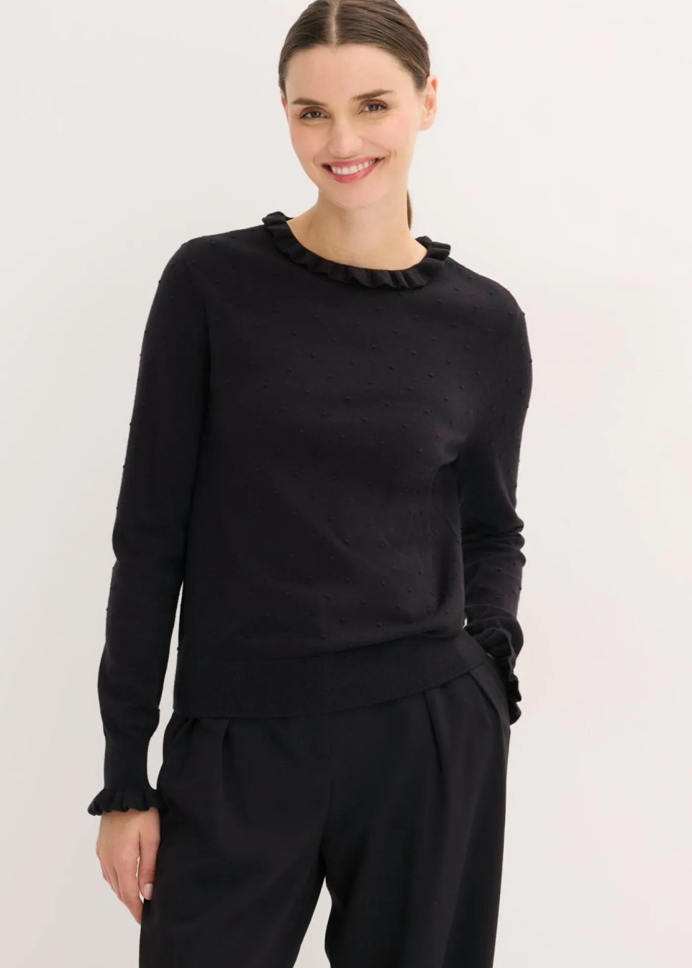 bonprix bonprix Jerséis|Ropa De Punto>Jersey de punto fino en mezcla de viscosa Negro