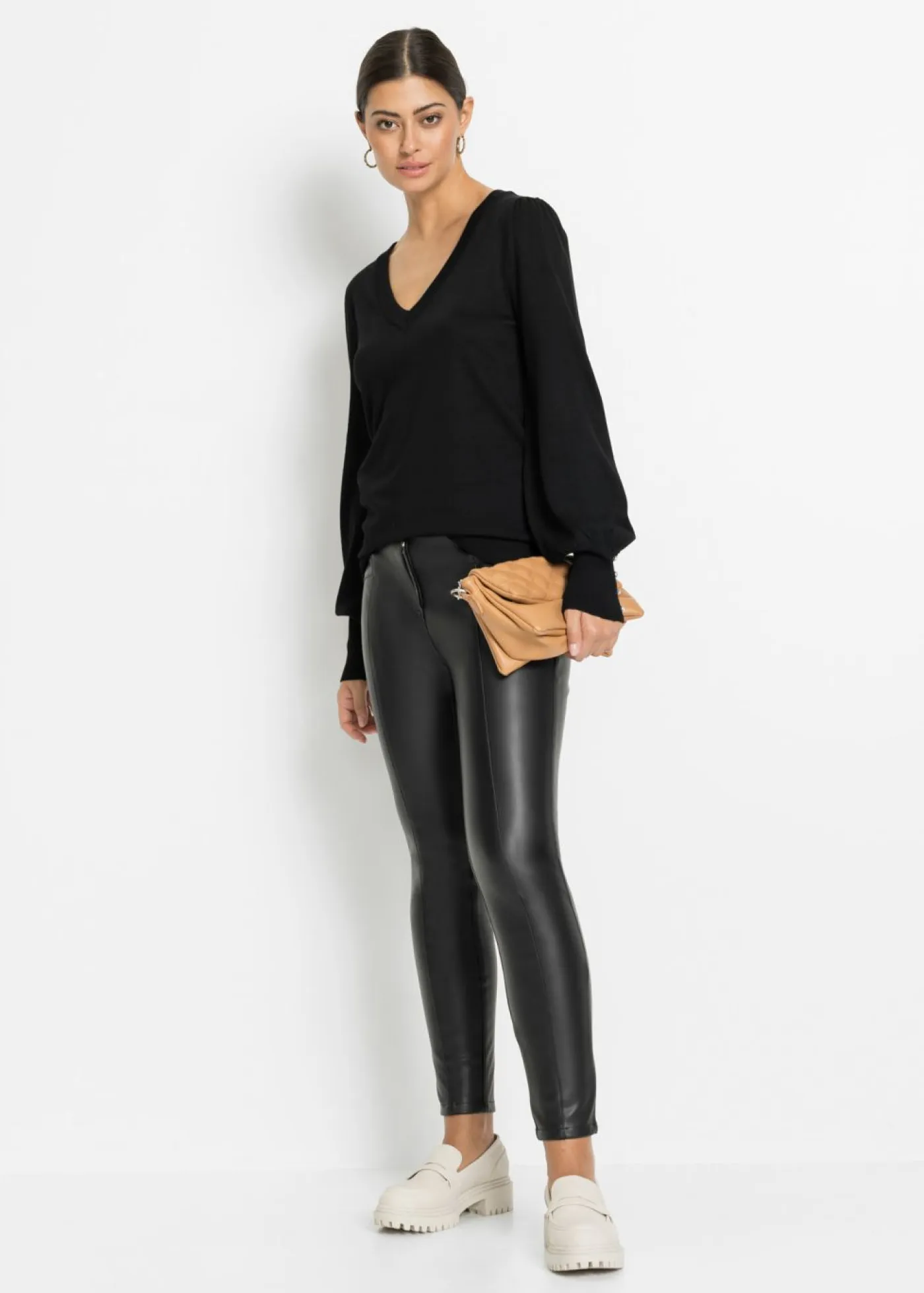 bonprix bonprix Jerséis|Ropa De Punto>Jersey de punto fino en mezcla de viscosa Negro