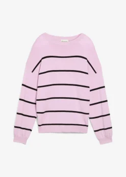 bonprix bonprix Ropa 9 A 16 Años·Sudaderas Y Jerséis>Jersey de punto fino en mezcla de viscosa lila claro-negro con rayas