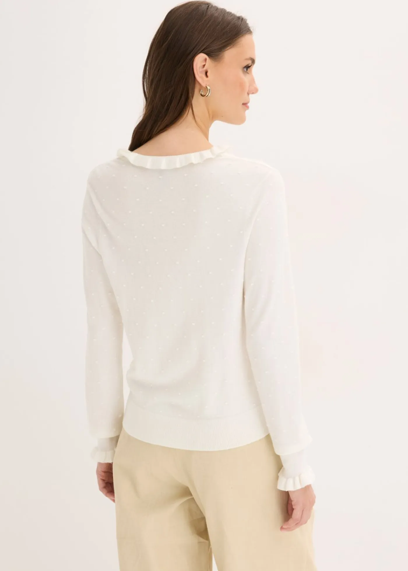 bonprix bonprix Jerséis|Ropa De Punto>Jersey de punto fino en mezcla de viscosa Blanco lana