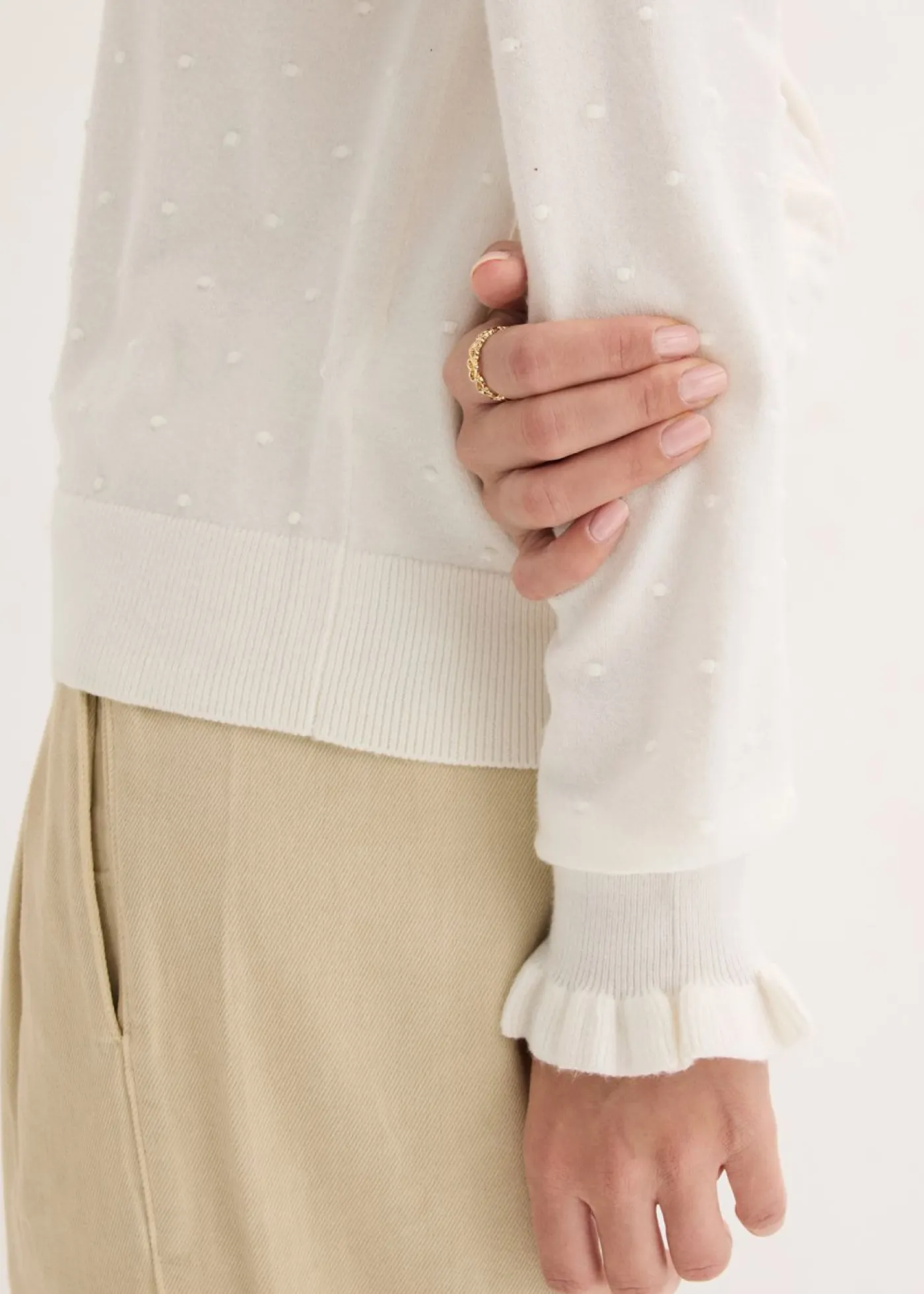 bonprix bonprix Jerséis|Ropa De Punto>Jersey de punto fino en mezcla de viscosa Blanco lana