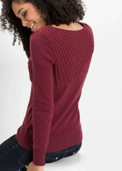 Mujer bonprix bonprix Jersey de punto fino y mezcla de algodón