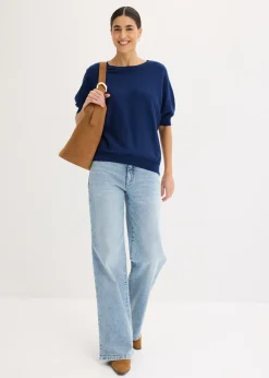 Mujer bonprix bonprix Jersey de punto fino y mezcla de algodón