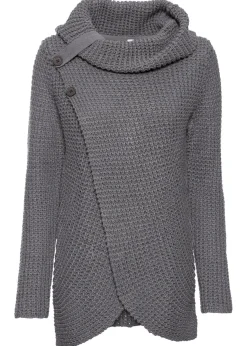 bonprix bonprix Jerséis|Ropa De Punto>Jersey de punto grueso Gris oscuro jaspeado
