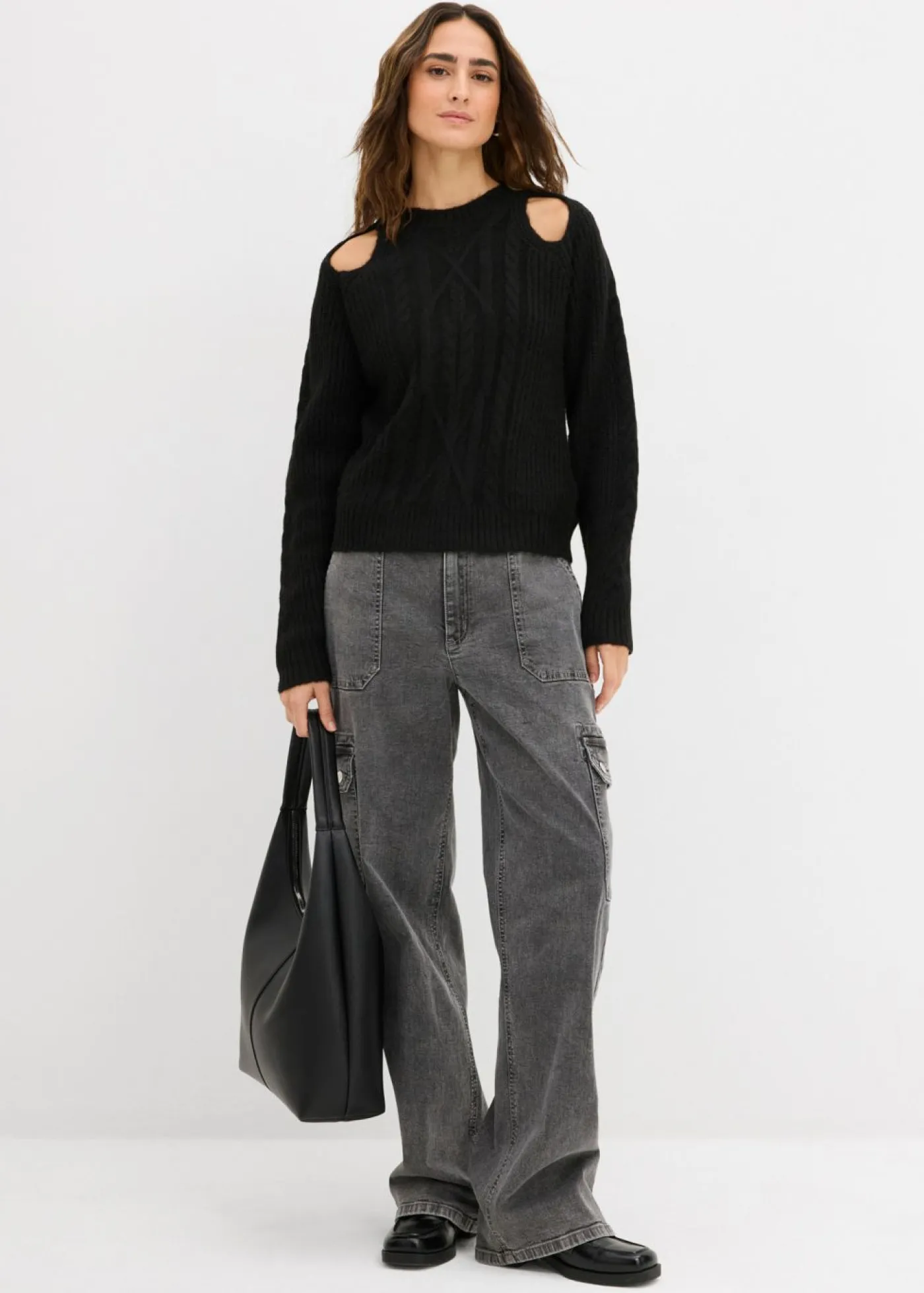 Mujer bonprix bonprix Jersey de punto grueso con patrón trenzado