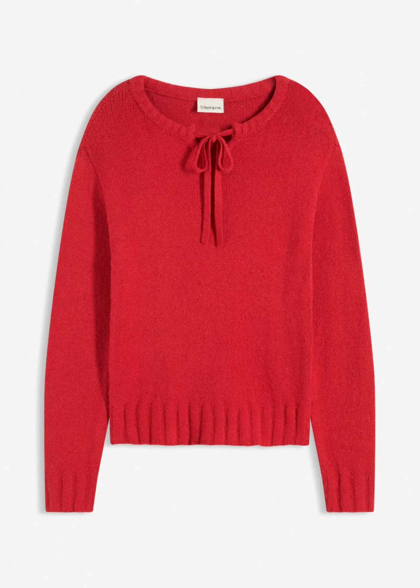bonprix bonprix Jerséis|Ropa De Punto>Jersey de punto grueso con cordón rojo cayena