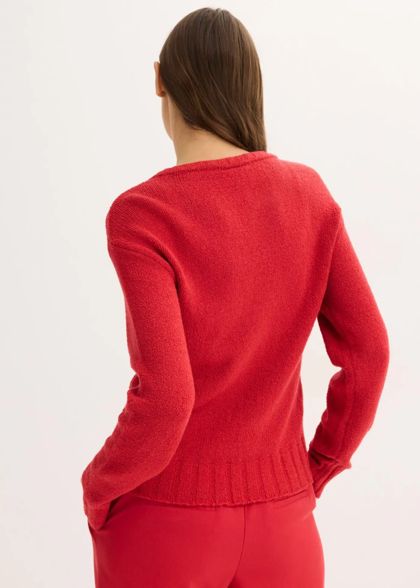 bonprix bonprix Jerséis|Ropa De Punto>Jersey de punto grueso con cordón rojo cayena