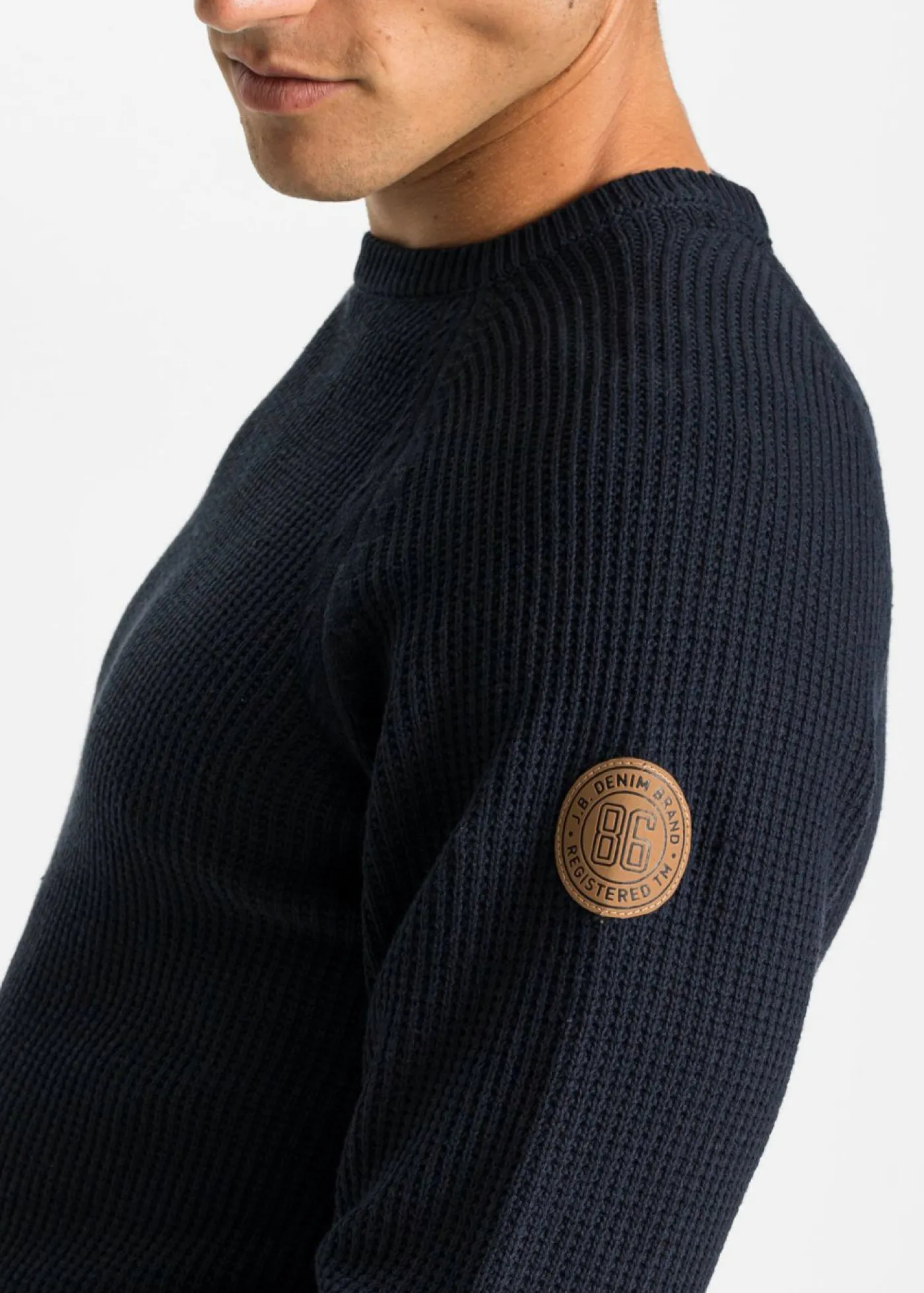 bonprix bonprix Jerséis Y Cárdigans>Jersey de punto grueso con algodón reciclado Azul marino