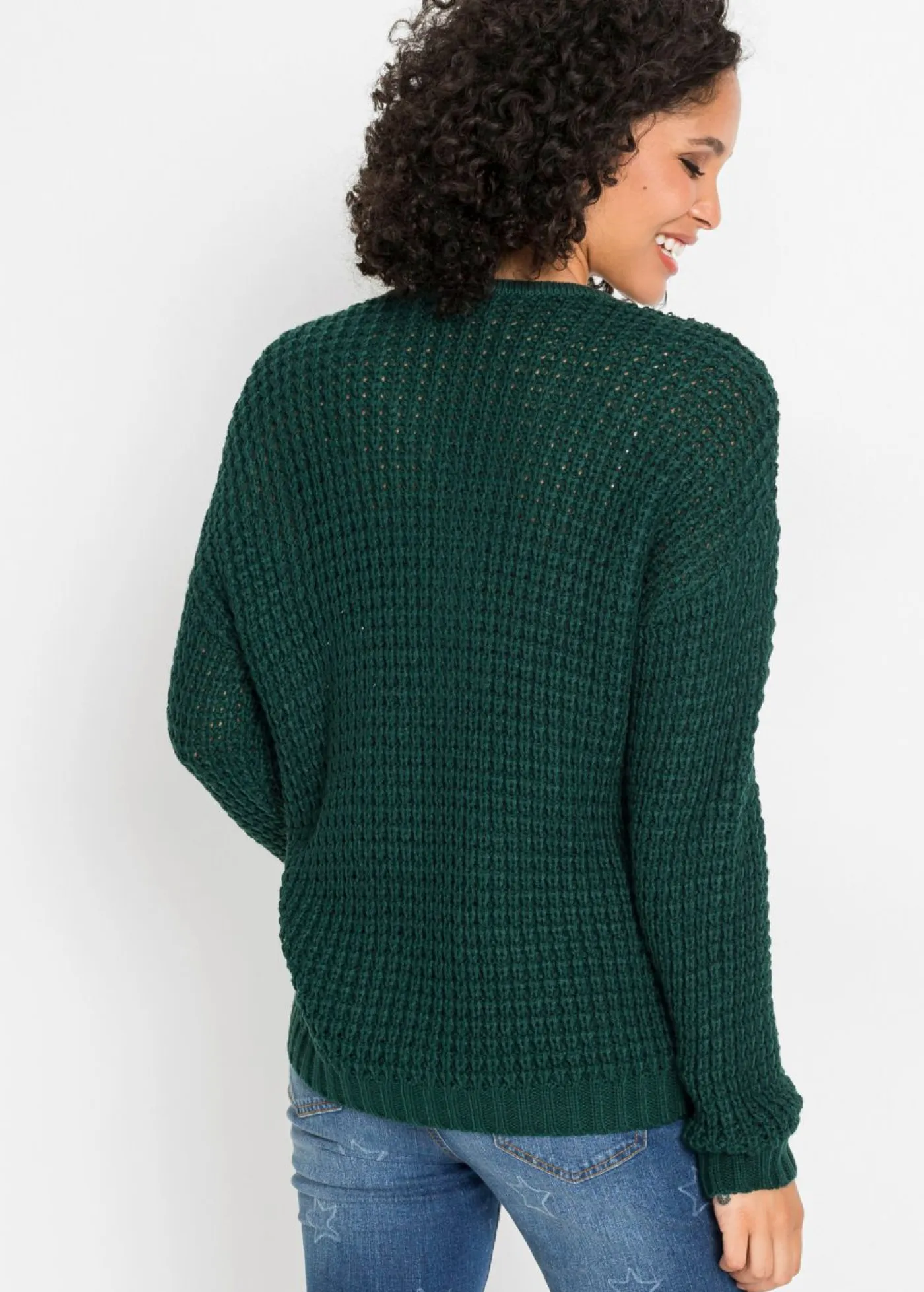 bonprix bonprix Jerséis|Ropa De Punto>Jersey de punto grueso con detalle de cremallera Verde intenso