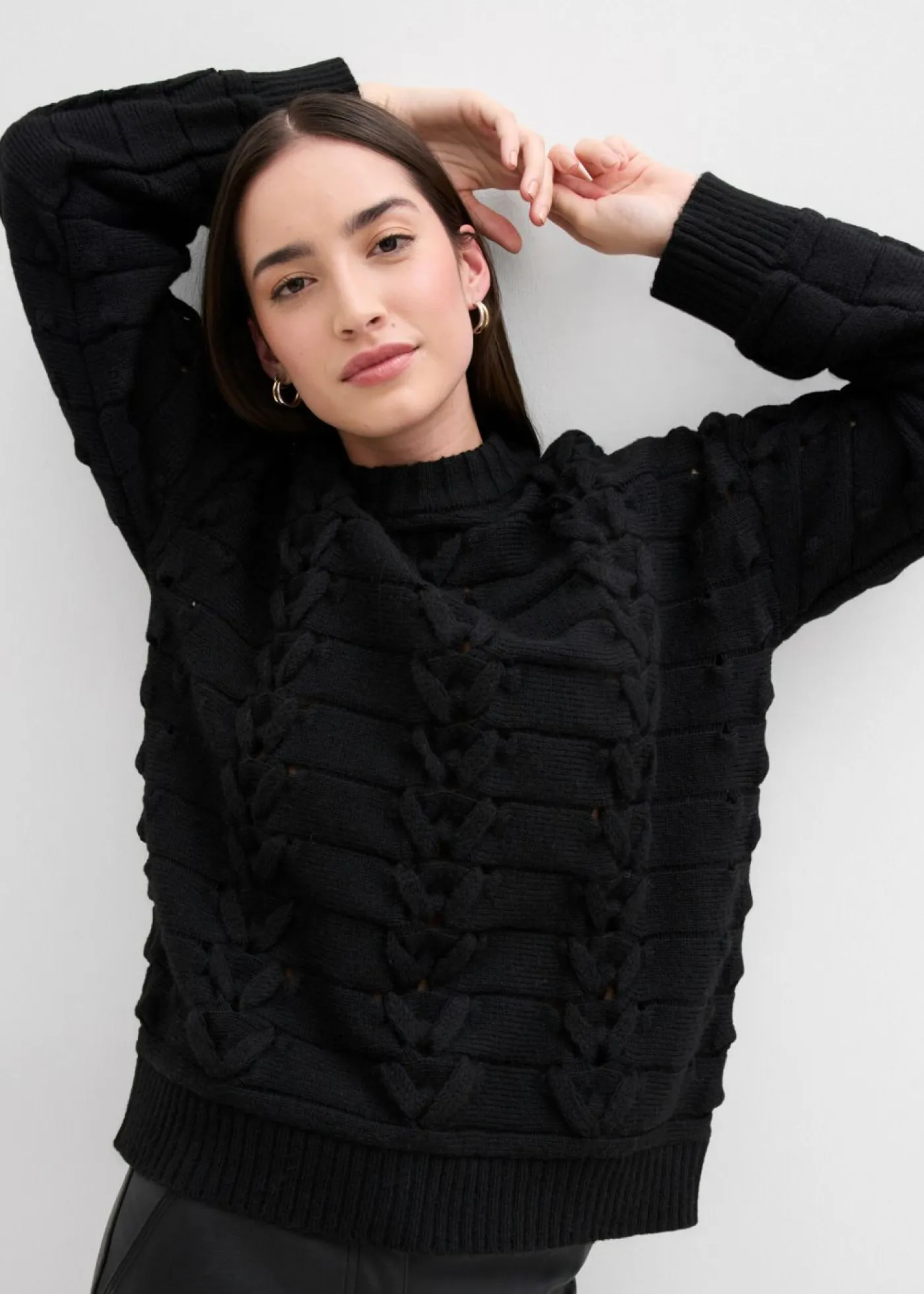 Mujer bonprix bonprix Jersey de punto grueso con patrón trenzado