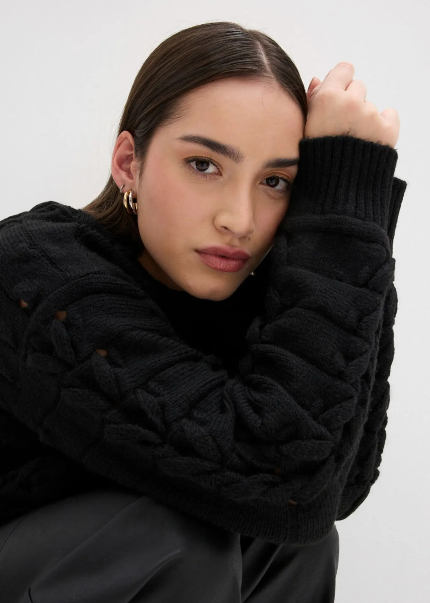 Mujer bonprix bonprix Jersey de punto grueso con patrón trenzado